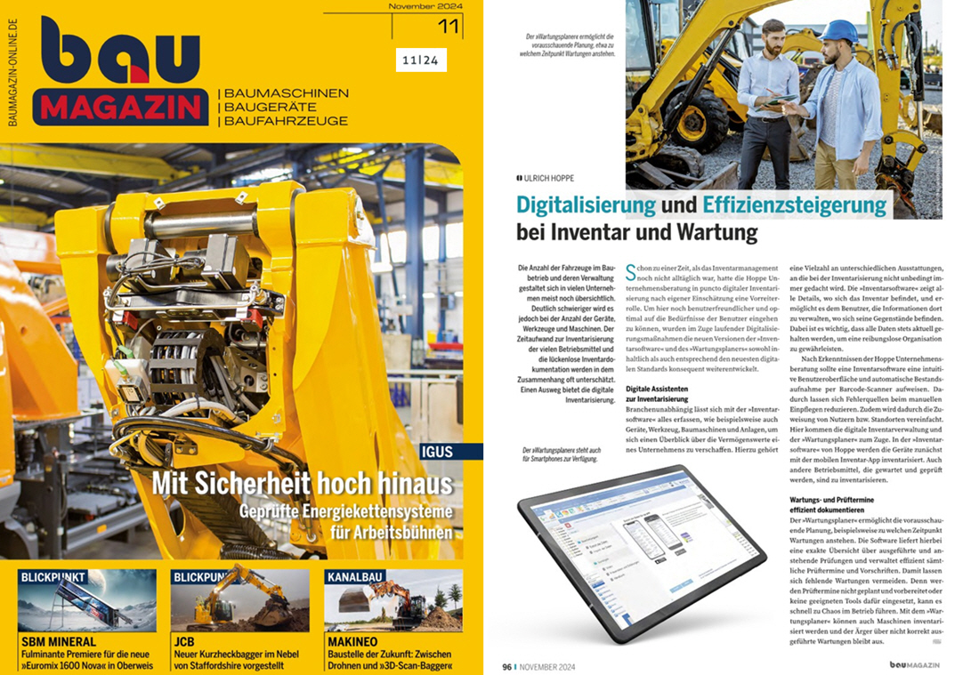 BauMagazin SBM Verlag / 11-24 Digitalisierung und Effizienzsteigerung bei Inventar und Wartung